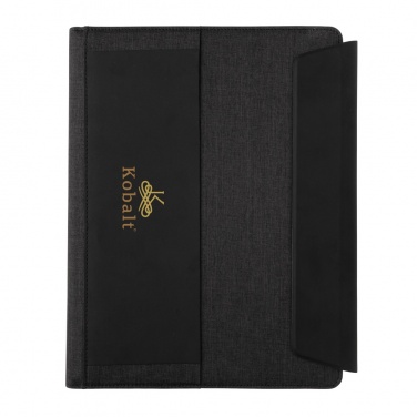 Logotrade promotional item image of: Fiko 5W wireless charging portfolio A4 with powerbank